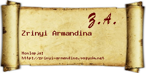 Zrinyi Armandina névjegykártya